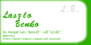 laszlo benko business card